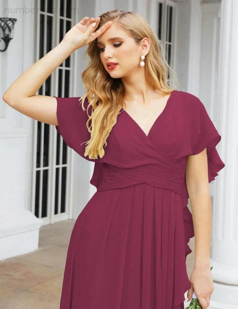 Numbersea Bridesmaid Dresses Backless Formal Prom Gowns for Evening Party Mother of The Bride Dress 28040 by numbersea