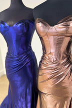 Niobe | Purple Strapless Mermaid Long Formal Dress With Split by KissProm