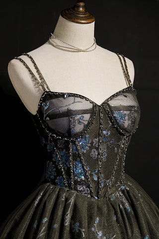 A-Linie Pailletten Schnürung Ballkleid Tüll Homecoming Kleider 