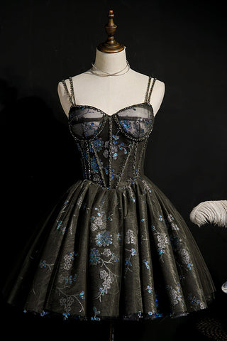 A-Linie Pailletten Schnürung Ballkleid Tüll Homecoming Kleider 