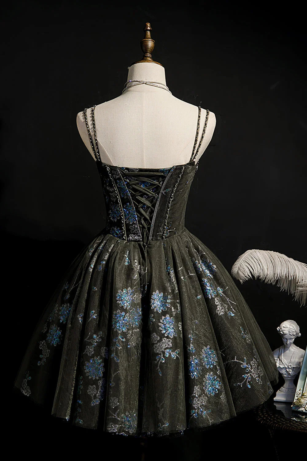 A-Line Sequins Lace Up Ball Gown Tulle Homecoming Dresses by Cicinia