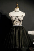 Chic Lace Spaghetti Straps Tulle Short Homecoming Dresses by Cicinia