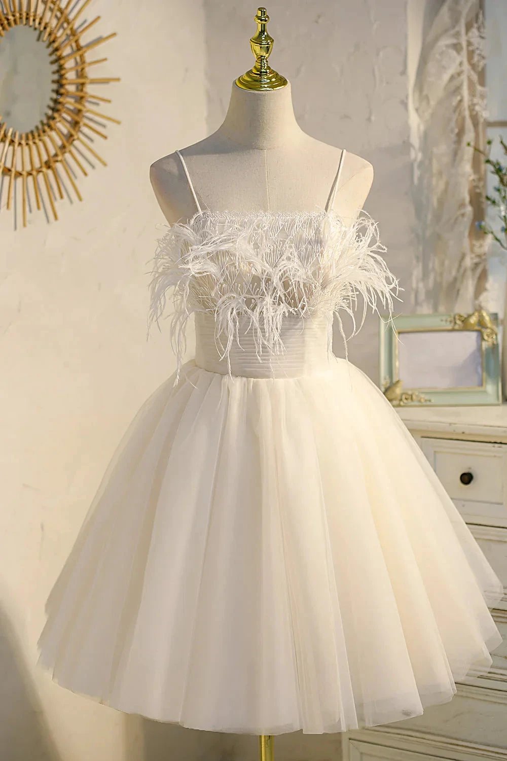 Chic Sleeveless Spaghetti Straps Tulle Princess Homecoming Dresses by Cicinia