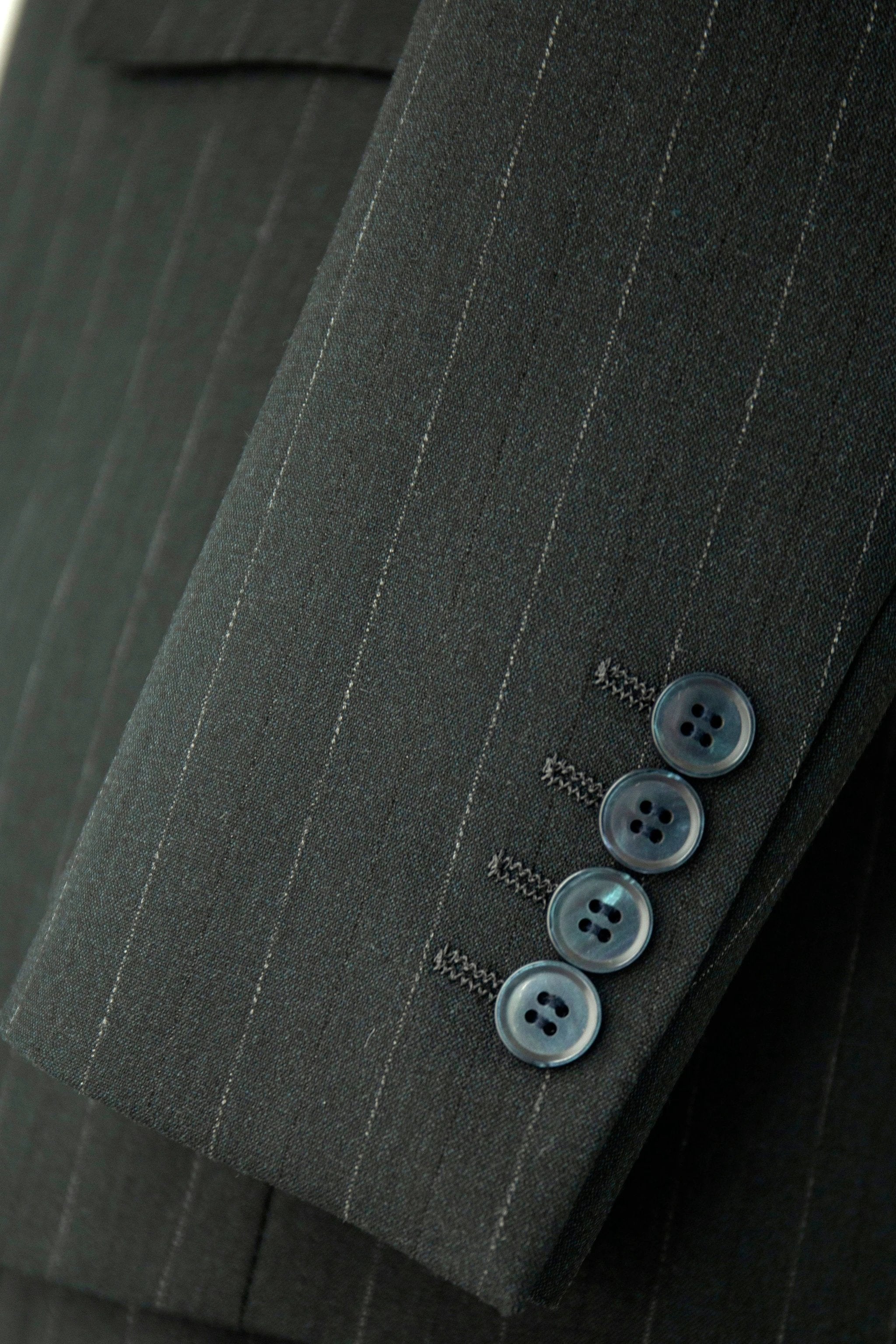 Double-Breasted Charcoal Pinstripe Wool Suit | Tailored Formal Groom & Business Suit by 男装