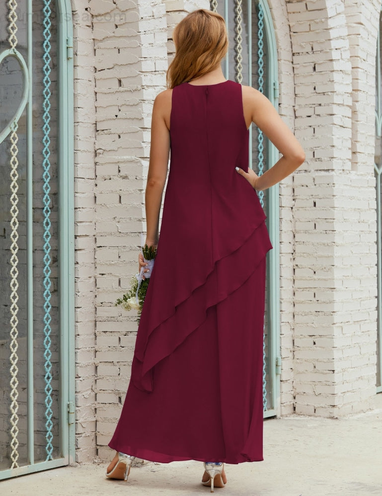 Chiffon Long Plus Size Mother of Bride Dresses Formal Bridesmaid Prom Gown SY28019