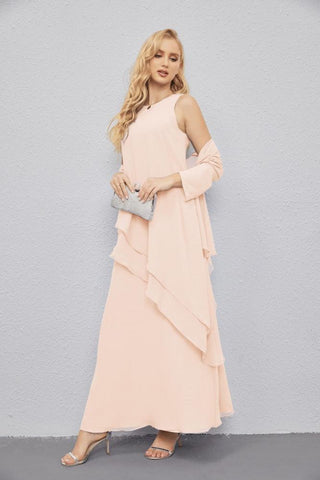 Mother of Bride Dresses with Open Front Lightweight Cardigan Formal Prom Gown  28081