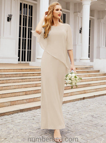 Sunnderly Formal Party Gown Dress Long Mother of The Bride Dresses with Ruffle Cape SY28026
