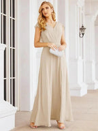 Sunnderly Bridesmaid Dresses Cape Formal Prom Dress Open Back Gowns for Mother of The Bride SY28058 by numbersea