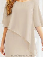 Sunnderly Formal Party Gown Dress Long Mother of The Bride Dresses with Ruffle Cape SY28026 by numbersea