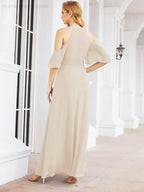 Abiti da damigella d'onore Numbersea con spalle scoperte, linea a trapezio, lunghi abiti da sera formali 28074