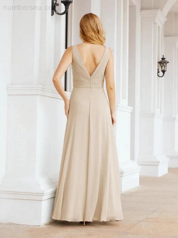 Numbersea Bridesmaid Dresses for Wedding Ruffles Long Formal Prom Gowns 28039 by numbersea