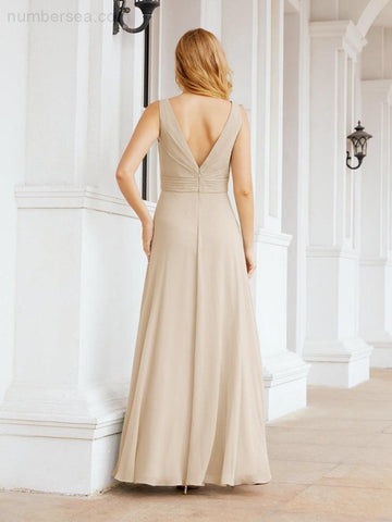 Numbersea Bridesmaid Dresses for Wedding Ruffles Long Formal Prom Gowns 28039