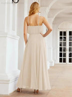 Numbersea Halter Long Bridesmaid Dresses Formal A line Juniors Dress 28029 by numbersea