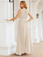 Numbersea Halter Bridesmaid Dress Empire Waist Formal Evening Prom Gown for Mother of The Bride 28030 by numbersea