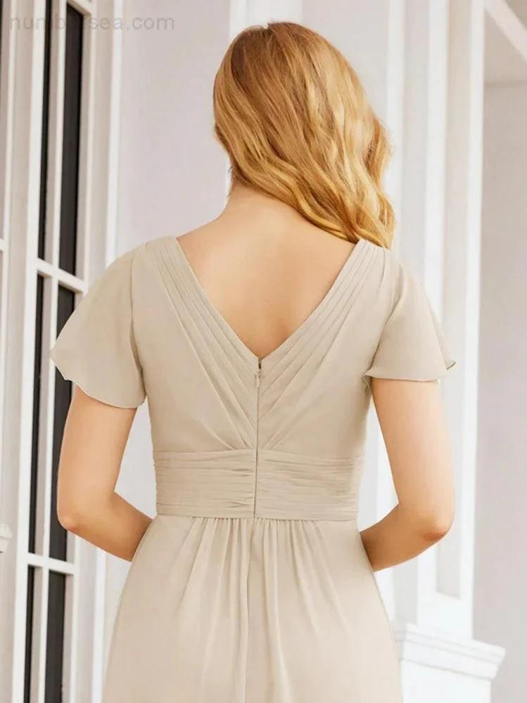 Numbersea Formal Prom Gowns for Mother of The Bride Cap Sleeves Bridesmaid Dress 28047 by numbersea