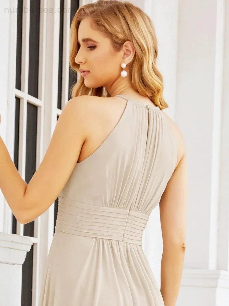 Numbersea Keyhole Bridesmaid Dresses Sleeveless Formal Evening Party Prom Gowns 28043 by numbersea