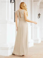 Formal Prom Gown Elegant V-Neck Sleeveless Bridesmaid Dresses for Wedding Party 28037 by numbersea
