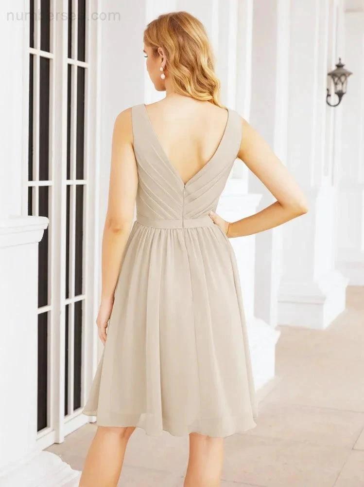 Numbersea Homecoming Dresses Knee Length Skirt V Back 28062 by numbersea
