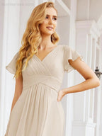 Numbersea Formal Prom Gowns for Mother of The Bride Cap Sleeves Bridesmaid Dress 28047 by numbersea