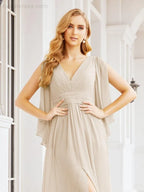 Numbersea Bridesmaid Dresses with Split for Wedding Party Flutter Sleeves 28045 by numbersea