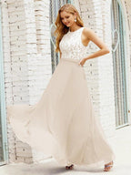Lace Bridesmaid Dress Floor Length Evening Gowns with Pockets 28017 by numbersea