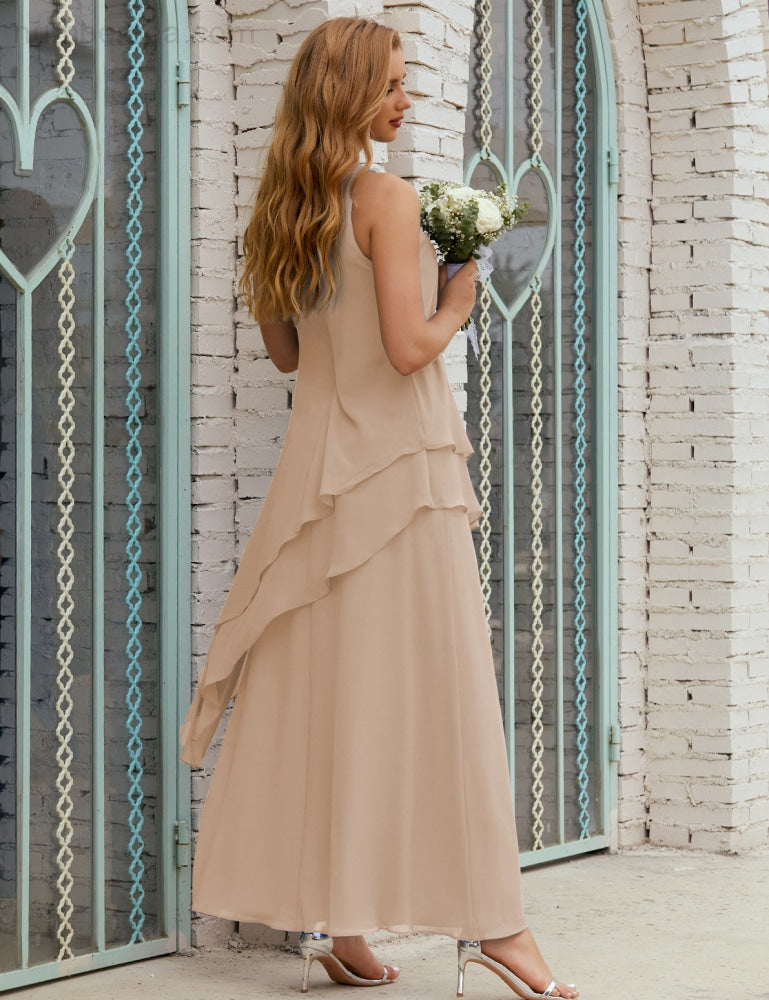 Chiffon Long Plus Size Mother of Bride Dresses Formal Bridesmaid Prom Gown SY28019