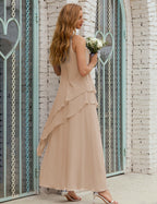 Chiffon Long Plus Size Mother of Bride Dresses Formal Bridesmaid Prom Gown SY28019