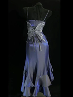 Unique Purple Mermaid 3D Flowers Evening Dress Spaghetti Straps Prom Dress Y8347 by simplepromdress
