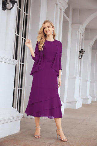 Sunnderly Two-Piece A-line Mother of The Bride Dress Formal Party Gown Dress SY28072