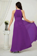 Numbersea Formal Party Gown Dress Chiffon Halter Long Sleeveless Bridesmaid Dresses 2802 by numbersea