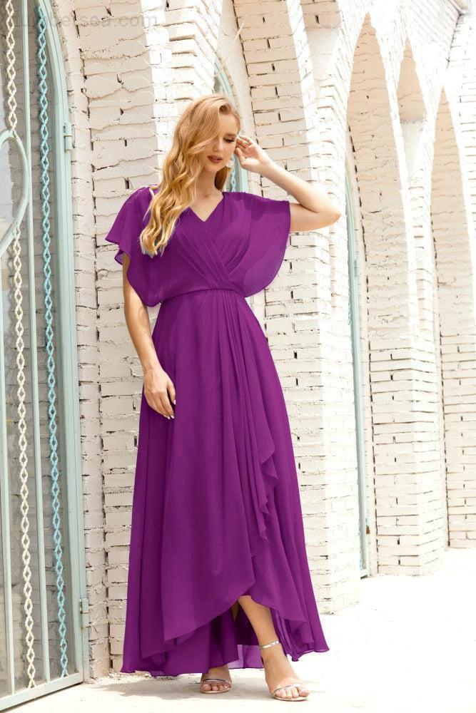 Numbersea Mother of The Bride Dresses Plus Size V-Neck Floor Length Formal Prom Dress for Wedding Guest 28020 by numbersea