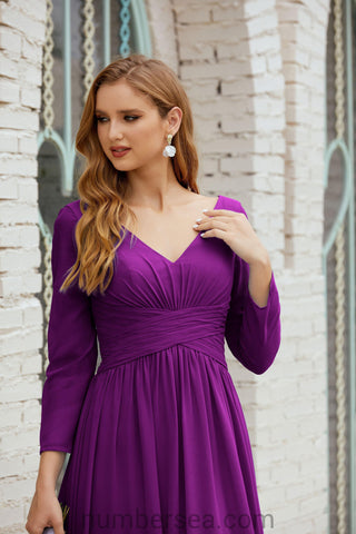 Numbersea Bridesmaid Dress Chiffon Formal Party Dress Evening Dress 28016