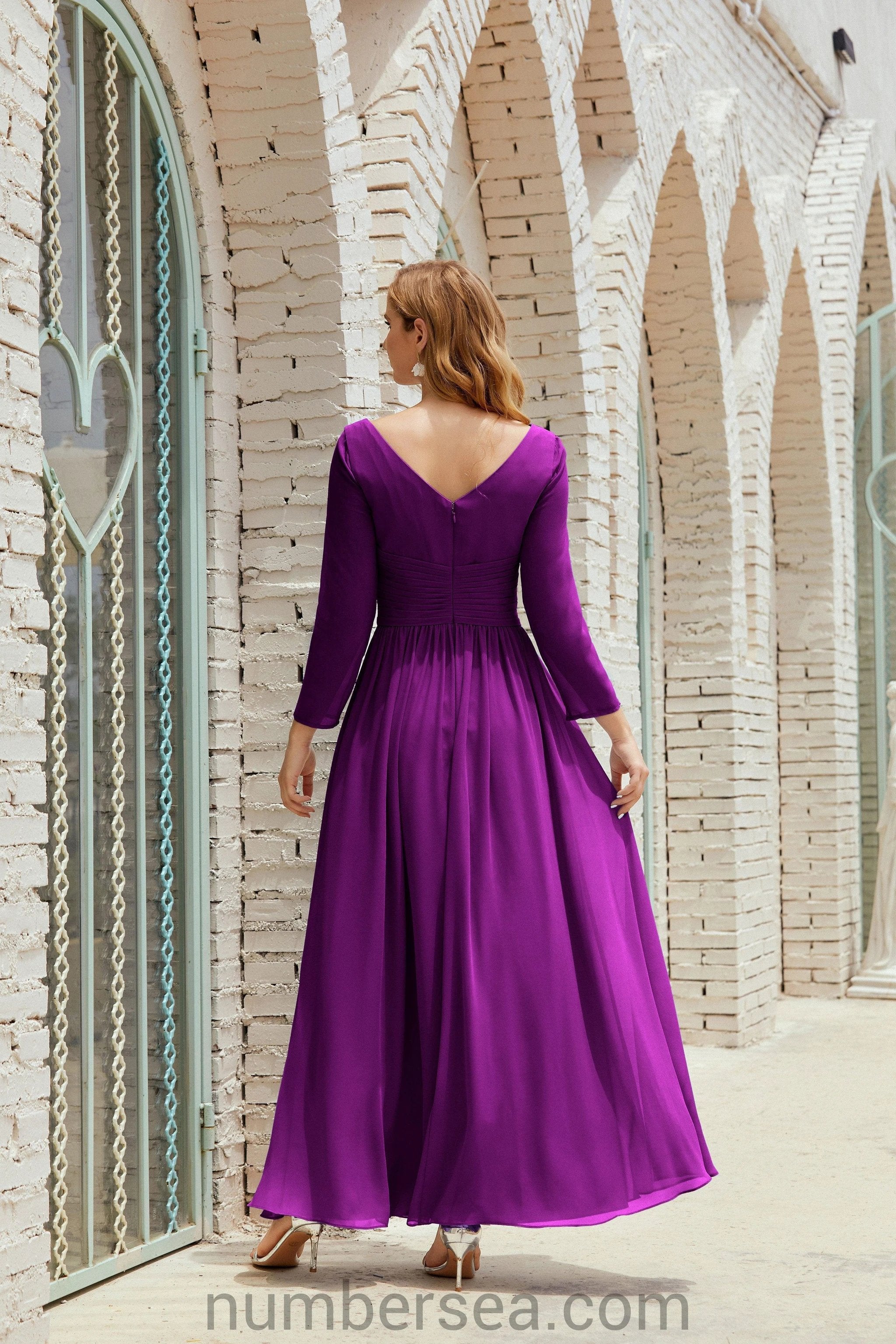Numbersea Bridesmaid Dress Chiffon Formal Party Dress Evening Dress 28016 by numbersea