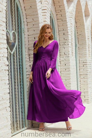 Numbersea Bridesmaid Dress Chiffon Formal Party Dress Evening Dress 28016