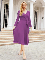 Bridesmaid Dress V-Back Waist Belt Mother of the Bride Wedding Guest SY28031 by numbersea