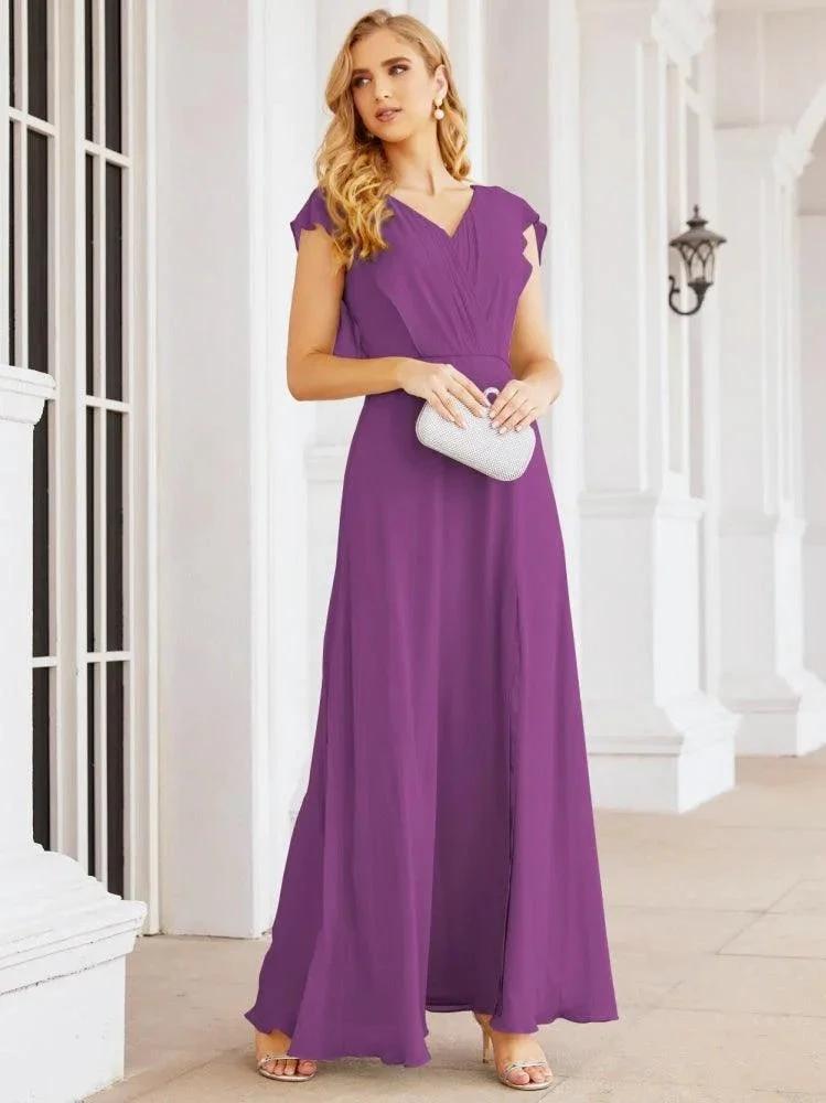 Sunnderly Bridesmaid Dresses Cape Formal Prom Dress Open Back Gowns for Mother of The Bride SY28058 by numbersea