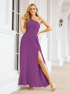 Numbersea One Shoulder Bridesmaid Dresses Long Formal Prom Gowns 28048