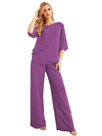 Sunnderly Elegant 2 Piece Mother of The Bride Dress Plus Size Pant Suits Ruffle Layers Sliver Housecoat SY28064 by numbersea