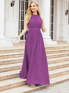 Numbersea Halter Bridesmaid Dress Empire Waist Formal Evening Prom Gown for Mother of The Bride 28030 by numbersea