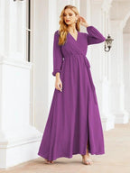 Sunnderly Women's Chiffon Bridesmaid Dress A line Long Sleeves Formal Evening Prom Gown for Wedding Guest SY28032 by numbersea