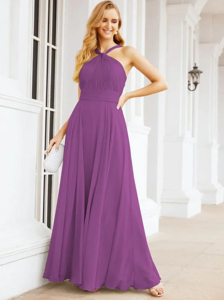 Numbersea Abiti da damigella incrociati con collo all'americana per festa, matrimonio, sera, ballo di fine anno, abiti lunghi da ballo 28053