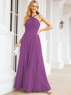 Numbersea Abiti da damigella incrociati con collo all'americana per festa, matrimonio, sera, ballo di fine anno, abiti lunghi da ballo 28053