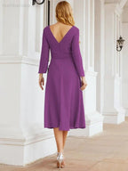 Bridesmaid Dress V-Back Waist Belt Mother of the Bride Wedding Guest SY28031 by numbersea