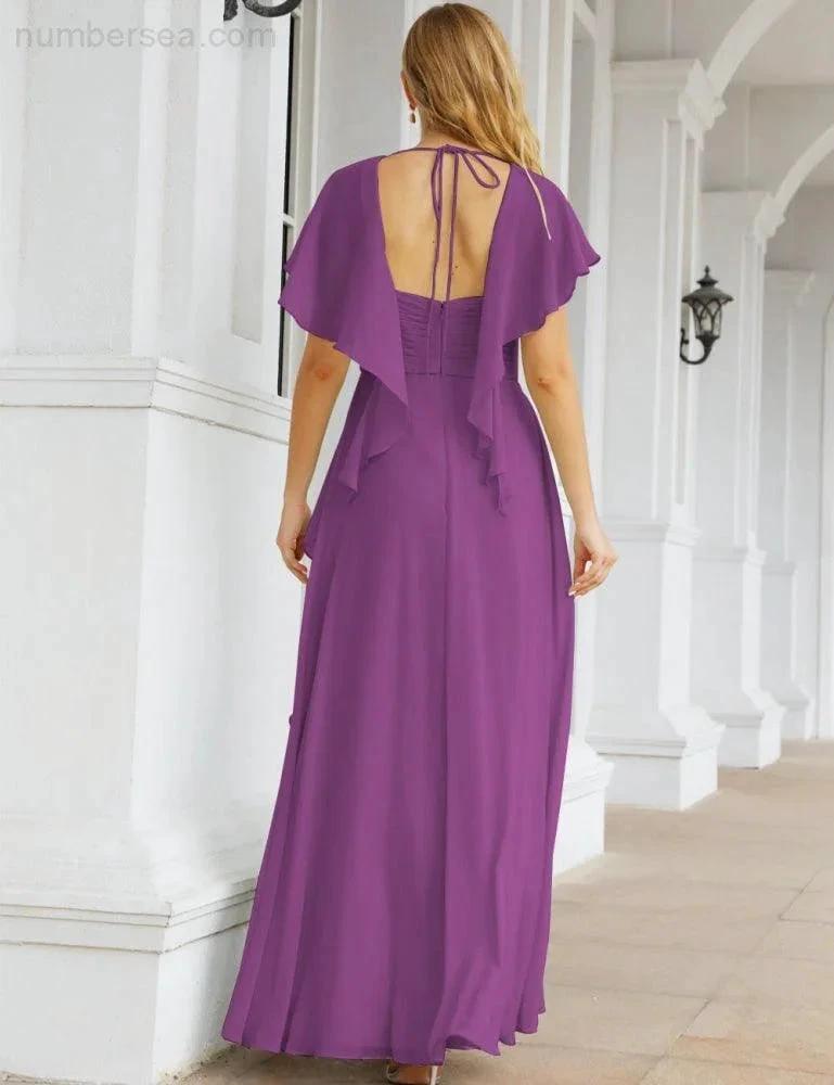 Numbersea Bridesmaid Dresses Backless Formal Prom Gowns for Evening Party Mother of The Bride Dress 28040 by numbersea
