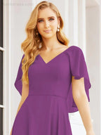 Numbersea Bridesmaid Dresses for Wedding Formal Evening Party Prom Gown with Cape 28050