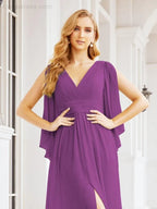 Numbersea Bridesmaid Dresses with Split for Wedding Party Flutter Sleeves 28045 by numbersea