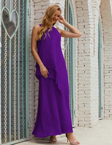 Chiffon Long Plus Size Mother of Bride Dresses Formal Bridesmaid Prom Gown SY28019