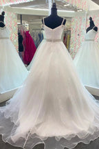 Hot Pink Beaded Cold-Shoulder A-Line Prom Dress by KissProm