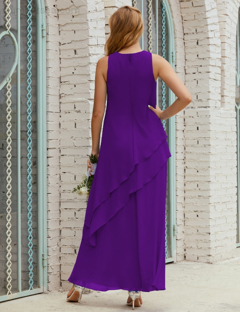 Chiffon Long Plus Size Mother of Bride Dresses Formal Bridesmaid Prom Gown SY28019