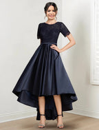 A-Line/Princess Jewel Neck Asymmetrical Mother of the Bride Dresses by Dreamylily